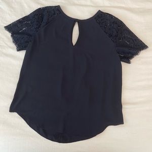 Ann Taylor navy short sleeve top